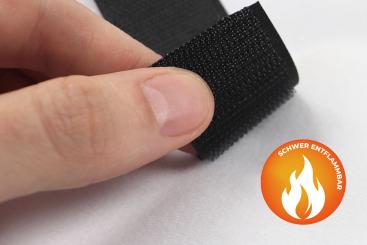 Klett-Velours - schwer entflammbar B1 - Weiß 