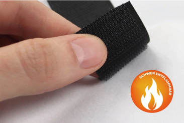 Klett-Velours - schwer entflammbar B1 - 160 cm - Weiß 