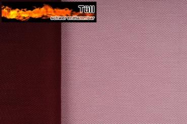 Tüll schwer entflammbar - Bordeaux - 3,0 Meter 