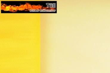 Tüll schwer entflammbar - Gelb - 3,0 Meter 