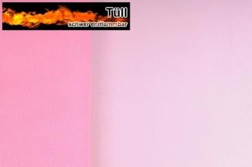 Tüll schwer entflammbar - Rosa - 2,0 Meter 