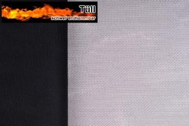 Tüll schwer entflammbar - Schwarz - 3,0 Meter 