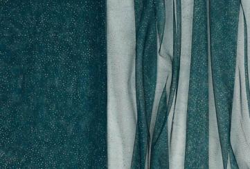 Glitzertüll - Gold Petrol