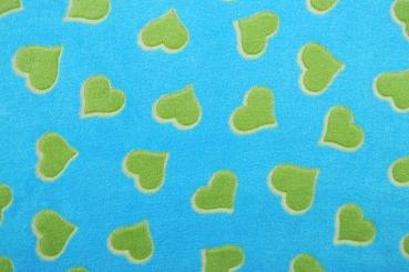 Wellness Fleece - Herzen - Türkis/Grün 