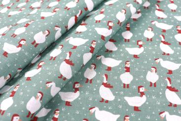 Baumwollstoff - Weihnachts-Gans 