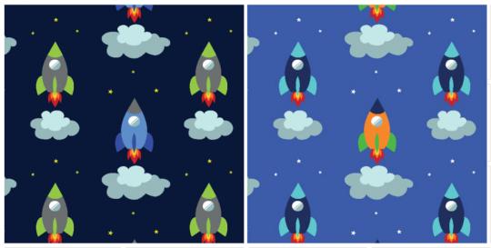 Baumwoll-Mundschutzstoff - Raumschiff