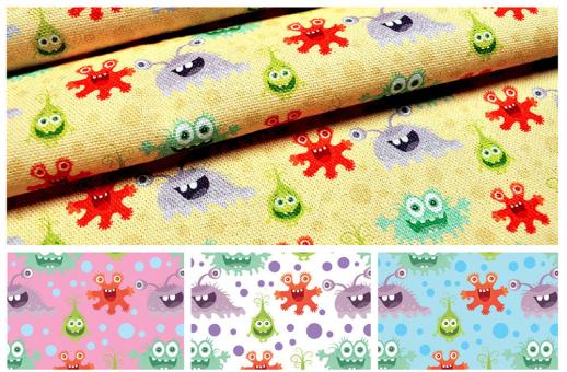 Baumwollstoff - Lustige Monster