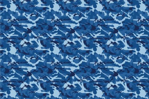 Wärmevorhang-Stoff - Camouflage Natur Blau