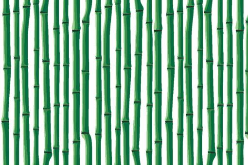 Dekostoff mit grünen Bambusstangen