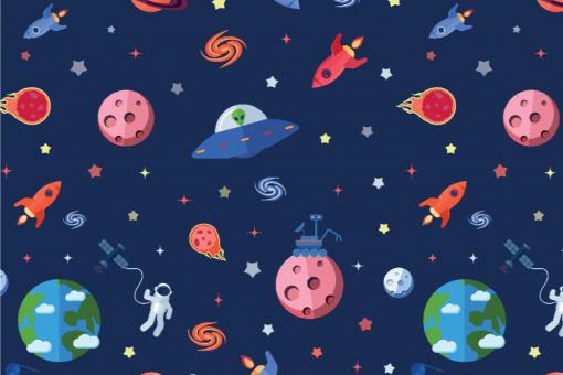 Dekostoff - Flug durchs Weltall