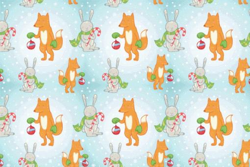 Fuchs und Hase in Weihnachtsstimmung