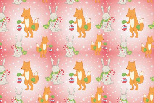 Fuchs und Hase in Weihnachtsstimmung