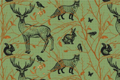 Blackout perm. schwer entflammbar - Heimische Waldtiere