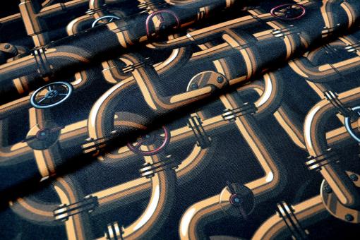 Steampunk-Dekostoff - Rohre