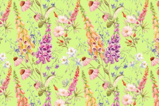 Samt-Stoff - Wildblumen-Variation