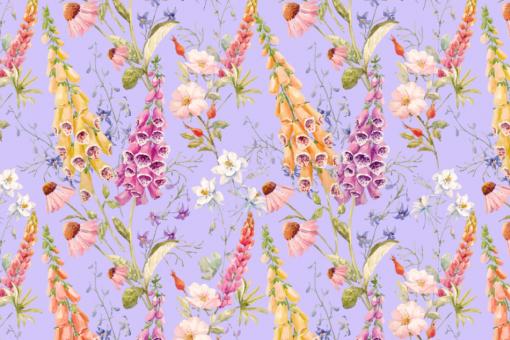 Samt-Stoff - Wildblumen-Variation