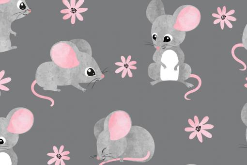Blackout perm. schwer entflammbar - Blümchen-Maus