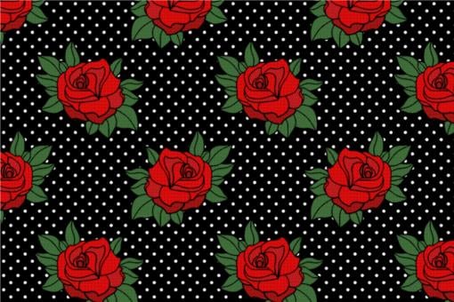 Universalstoff Rockabilly - Classic Roses