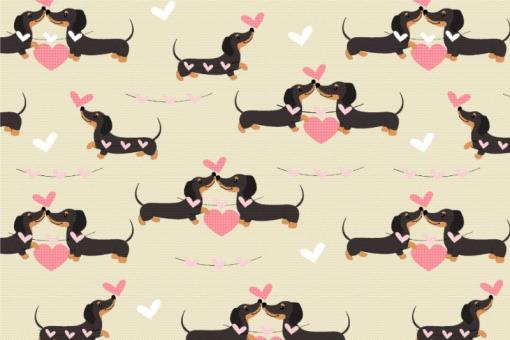 Dekostoff - Dachshund in Love