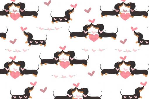 Dekostoff - Dachshund in Love