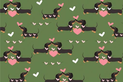 Dekostoff - Dachshund in Love