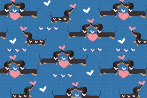 Dekostoff - Dachshund in Love