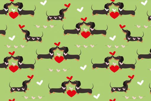 Dekostoff - Dachshund in Love