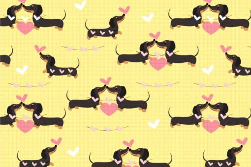 Dekostoff - Dachshund in Love