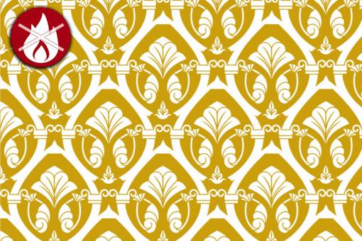 Blackout - permanent schwer entflammbar - Barock Theresia - Gold - 3,0 Meter