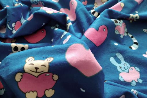 Frottee-Fleece-Stoff - Liebesbotschafter