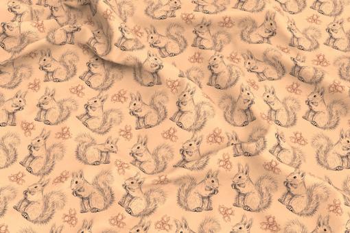 Frottee-Fleece - Eichhörnchen