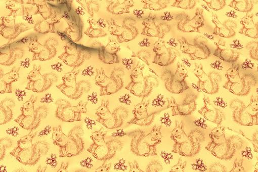 Frottee-Fleece - Eichhörnchen