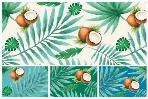 Outdoor-Stoff mit Kokosnuss-Print in verschiedenen Farben