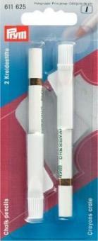 2 Kreidestifte mit Löschbürste weiß