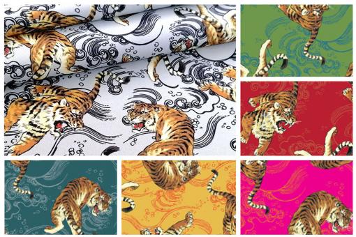 Farbtafel für den Universal-Stoff - Chinesischer Tiger