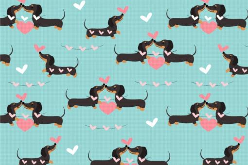 Wärme-Fleece - Verliebte Dackel