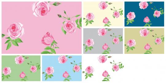 Dekostoff mit Rosen-Print in verschiedenen Farben