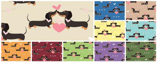 Wärme-Fleece - Verliebte Dackel