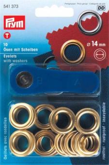 Ösen Set - 14 mm rostfrei - Goldfarben