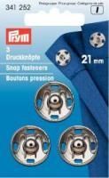 Annäh-Druckknöpfe 21 mm Silber - 3 Stück