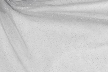 Glitzertüll - Silber - Grau - 1,0 Meter