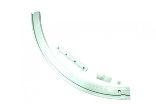 GARDINIA Rundbogen für Aluminium-Vorhangschiene - 1-läufig - rechts - Weiß