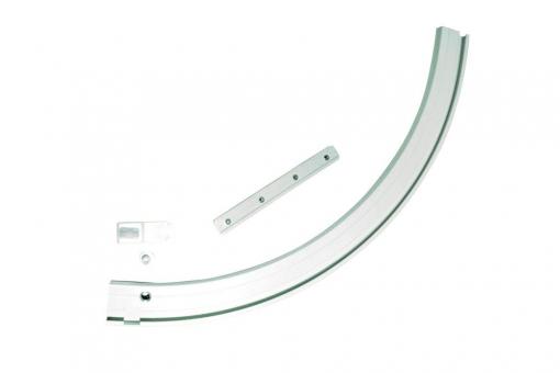 GARDINIA Rundbogen für Aluminium-Vorhangschiene - 1-läufig - links - Weiß
