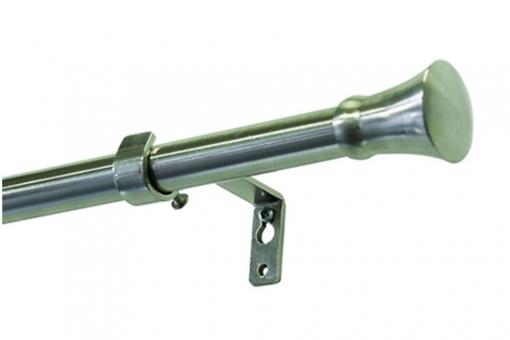 Stilgarnitur - Metall-Gardinenstange - Ø 16/19 mm - 120 - 210 cm - Konus - Edelstahl-Optik
