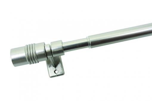 GARDINIA Metall-Caféhausstange Meran - Ø 8/10 mm - 40 - 60 cm - 2 Träger - Edelstahl-Optik