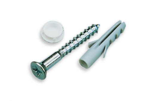 GARDINIA Holzschrauben mit Abdeckkappen für Vorhangschiene - Weiß