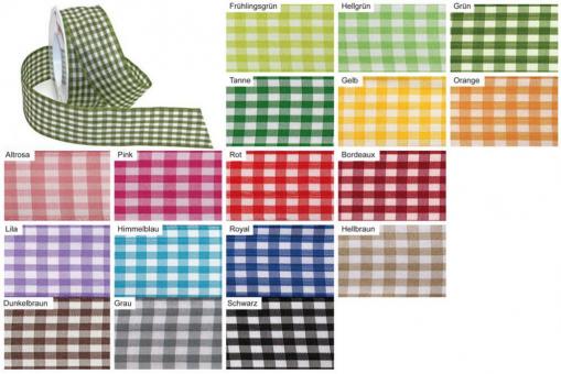 Vichy-Band mit Drahtkante 40 mm - 20 m Rolle