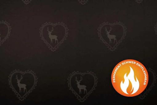 Dekostoff Herziger Hirsch - Trevira CS - Dunkelbraun/Braun