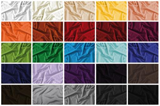 Farbtafel mit Viskosejerseys in verschiedenen Farben