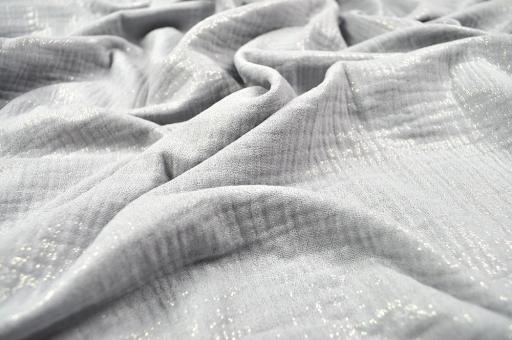 Double Gauze - Glitzer - Grau
